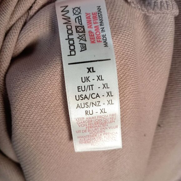 BoohooMAN Polo Shirt XL Light Tan Cotton Waffle Knit Embroidered Tipped NWT - Picture 3 of 6